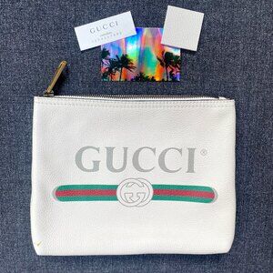 Gucci Pebbled Leather Portfolio Pouch / Clutch